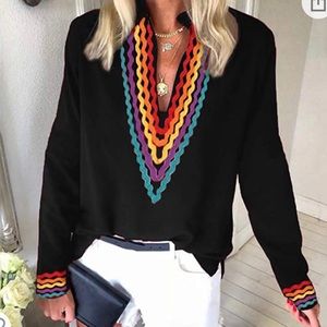 Black with rainbow embellishments tunic